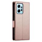 For Xiaomi Redmi Note 12 4G Global Side Buckle Magnetic Frosted Leather Phone Case(Rose Gold) - 3