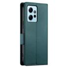 For Xiaomi Redmi Note 12 4G Global Side Buckle Magnetic Frosted Leather Phone Case(Dark Green) - 3