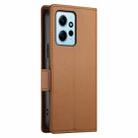 For Xiaomi Redmi Note 12 4G Global Side Buckle Magnetic Frosted Leather Phone Case(Brown) - 3