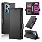 For Xiaomi Redmi Note 12 Pro Speed Side Buckle Magnetic Frosted Leather Phone Case(Black) - 1