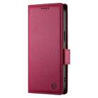 For Xiaomi Redmi Note 12 Pro Speed Side Buckle Magnetic Frosted Leather Phone Case(Wine Red) - 2