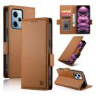 For Xiaomi Redmi Note 12 Pro Speed Side Buckle Magnetic Frosted Leather Phone Case(Brown) - 1