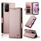 For Xiaomi Redmi Note 12S 4G Side Buckle Magnetic Frosted Leather Phone Case(Rose Gold) - 1