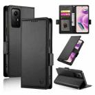 For Xiaomi Redmi Note 12S 4G Side Buckle Magnetic Frosted Leather Phone Case(Black) - 1