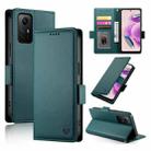 For Xiaomi Redmi Note 12S 4G Side Buckle Magnetic Frosted Leather Phone Case(Dark Green) - 1