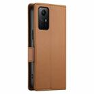 For Xiaomi Redmi Note 12S 4G Side Buckle Magnetic Frosted Leather Phone Case(Brown) - 3