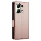 For Xiaomi Redmi Note 13 4G Side Buckle Magnetic Frosted Leather Phone Case(Rose Gold) - 3