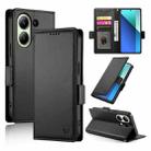 For Xiaomi Redmi Note 13 4G Side Buckle Magnetic Frosted Leather Phone Case(Black) - 1