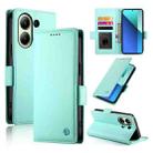 For Xiaomi Redmi Note 13 4G Side Buckle Magnetic Frosted Leather Phone Case(Mint Green) - 1