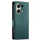 For Xiaomi Redmi Note 13 4G Side Buckle Magnetic Frosted Leather Phone Case(Dark Green) - 3