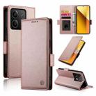 For Xiaomi Redmi Note 13 5G Side Buckle Magnetic Frosted Leather Phone Case(Rose Gold) - 1