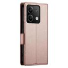 For Xiaomi Redmi Note 13 5G Side Buckle Magnetic Frosted Leather Phone Case(Rose Gold) - 3