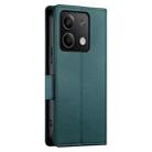 For Xiaomi Redmi Note 13 5G Side Buckle Magnetic Frosted Leather Phone Case(Dark Green) - 3