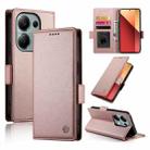 For Xiaomi Redmi Note 13 Pro 4G Side Buckle Magnetic Frosted Leather Phone Case(Rose Gold) - 1