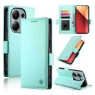For Xiaomi Redmi Note 13 Pro 4G Side Buckle Magnetic Frosted Leather Phone Case(Mint Green) - 1