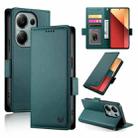 For Xiaomi Redmi Note 13 Pro 4G Side Buckle Magnetic Frosted Leather Phone Case(Dark Green) - 1