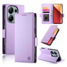 For Xiaomi Redmi Note 13 Pro 4G Side Buckle Magnetic Frosted Leather Phone Case(Purple) - 1