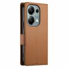 For Xiaomi Redmi Note 13 Pro 4G Side Buckle Magnetic Frosted Leather Phone Case(Brown) - 3