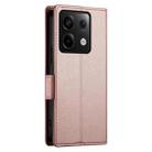 For Xiaomi Redmi Note 13 Pro 5G Side Buckle Magnetic Frosted Leather Phone Case(Rose Gold) - 3