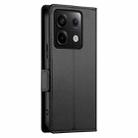 For Xiaomi Redmi Note 13 Pro 5G Side Buckle Magnetic Frosted Leather Phone Case(Black) - 3