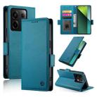 For Xiaomi Redmi Note 13 Pro 5G Side Buckle Magnetic Frosted Leather Phone Case(Blue) - 1