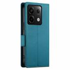 For Xiaomi Redmi Note 13 Pro 5G Side Buckle Magnetic Frosted Leather Phone Case(Blue) - 3