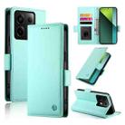 For Xiaomi Redmi Note 13 Pro 5G Side Buckle Magnetic Frosted Leather Phone Case(Mint Green) - 1