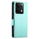 For Xiaomi Redmi Note 13 Pro 5G Side Buckle Magnetic Frosted Leather Phone Case(Mint Green) - 3