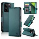 For Xiaomi Redmi Note 13 Pro 5G Side Buckle Magnetic Frosted Leather Phone Case(Dark Green) - 1