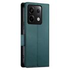 For Xiaomi Redmi Note 13 Pro 5G Side Buckle Magnetic Frosted Leather Phone Case(Dark Green) - 3