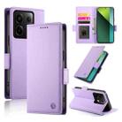 For Xiaomi Redmi Note 13 Pro 5G Side Buckle Magnetic Frosted Leather Phone Case(Purple) - 1