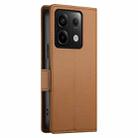 For Xiaomi Redmi Note 13 Pro 5G Side Buckle Magnetic Frosted Leather Phone Case(Brown) - 3