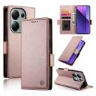 For Xiaomi Redmi Note 13 Pro+ Side Buckle Magnetic Frosted Leather Phone Case(Rose Gold) - 1