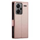 For Xiaomi Redmi Note 13 Pro+ Side Buckle Magnetic Frosted Leather Phone Case(Rose Gold) - 3