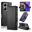 For Xiaomi Redmi Note 13 Pro+ Side Buckle Magnetic Frosted Leather Phone Case(Black) - 1