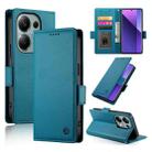 For Xiaomi Redmi Note 13 Pro+ Side Buckle Magnetic Frosted Leather Phone Case(Blue) - 1