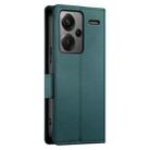 For Xiaomi Redmi Note 13 Pro+ Side Buckle Magnetic Frosted Leather Phone Case(Dark Green) - 3