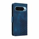 For Google Pixel 9 / 9 Pro Embossed Rhombus Starry Leather Phone Case(Blue) - 3