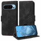 For Google Pixel 9 / 9 Pro Embossed Rhombus Starry Leather Phone Case(Black) - 1