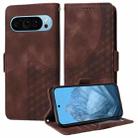 For Google Pixel 9 / 9 Pro Embossed Rhombus Starry Leather Phone Case(Brown) - 1