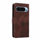 For Google Pixel 9 / 9 Pro Embossed Rhombus Starry Leather Phone Case(Brown) - 3