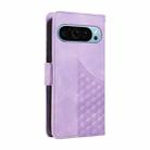 For Google Pixel 9 / 9 Pro Embossed Rhombus Starry Leather Phone Case(Purple) - 3