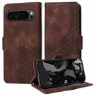 For Google Pixel 9 Pro XL Embossed Rhombus Starry Leather Phone Case(Brown) - 1