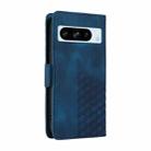 For Google Pixel 8 Pro Embossed Rhombus Starry Leather Phone Case(Blue) - 3