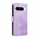 For Google Pixel 8 Pro Embossed Rhombus Starry Leather Phone Case(Purple) - 3