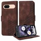 For Google Pixel 8a Embossed Rhombus Starry Leather Phone Case(Brown) - 1