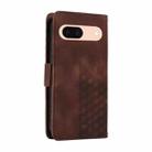 For Google Pixel 8a Embossed Rhombus Starry Leather Phone Case(Brown) - 3