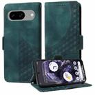 For Google Pixel 8 Embossed Rhombus Starry Leather Phone Case(Green) - 1