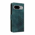 For Google Pixel 8 Embossed Rhombus Starry Leather Phone Case(Green) - 3