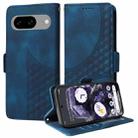 For Google Pixel 8 Embossed Rhombus Starry Leather Phone Case(Blue) - 1